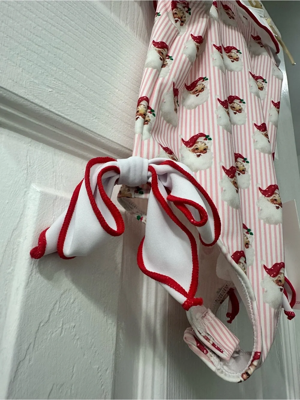 Cecil and Lou One-Piece Swimsuit with Vintage Santa/Christmas Design